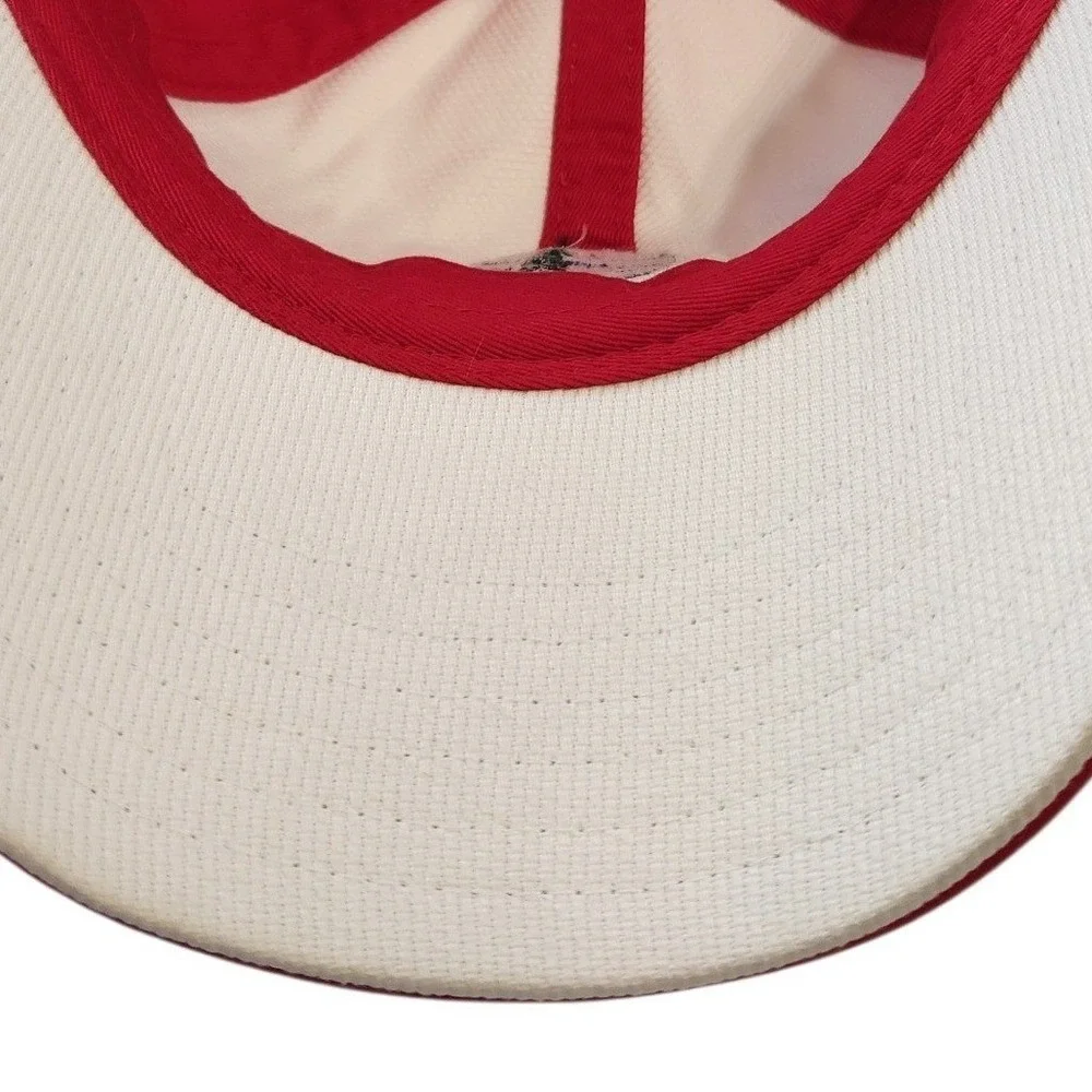 Ivory Hayden Lake Mens Baseball Cap Red‎ Cream Adjustable Hat Style 1410